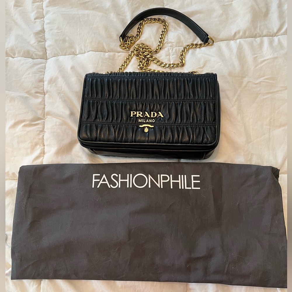 LAST CHANCE! Prada Nappa Gaufre Black Flap Bag